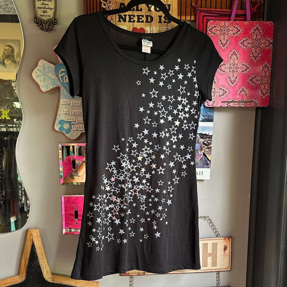 Judy Knapp Black Star Pattern Women's Top